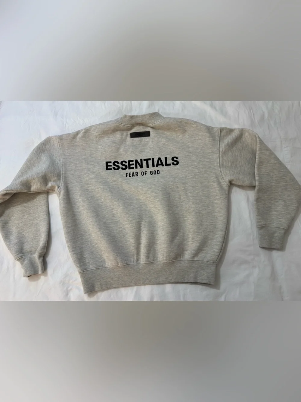 Essentials Sweatshirt Oatmeal / Cream Cotton Pullover Fleece Size 10